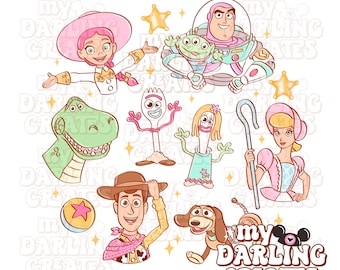PNG / Download digitale / Girly Pastel Story Toy Friends / Design del parco a tema PNG per sublimazione di magliette