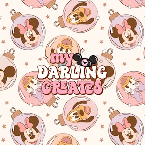 Magical Mouse and Friends Ornaments Winter and Christmas Seamless File for Fabric Sublimation | Repeating Pattern