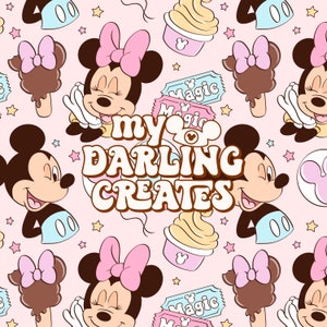 Magical Mouse Park Snacks Spring and Summer Repeating Pattern for Fabric Sublimation | Seamless File