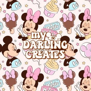 Magical Mouse Park Snacks Spring and Summer Repeating Pattern for Fabric Sublimation | Seamless File
