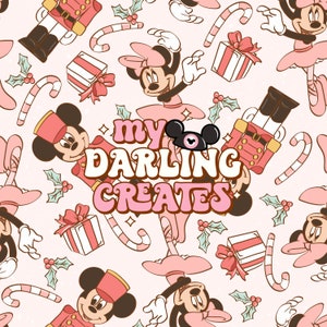 Mouse Nutcracker Winter Ballerina Christmas Seamless File for Fabric Sublimation | Repeating Pattern