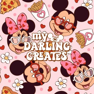 Magical Mouse Valentines Snacks Seamless File for Fabric Sublimation | Repeating Pattern