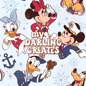Magical Cruise Mouse Park Summer and Spring Theme Park | Digital Download | Seamless File for Fabric Sublimation | Repeating Pattern
