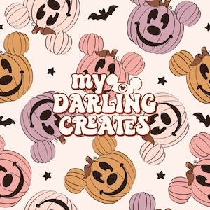 Magical Mouse Pumpkins Halloween seamless file for fabric sublimation | repeating pattern