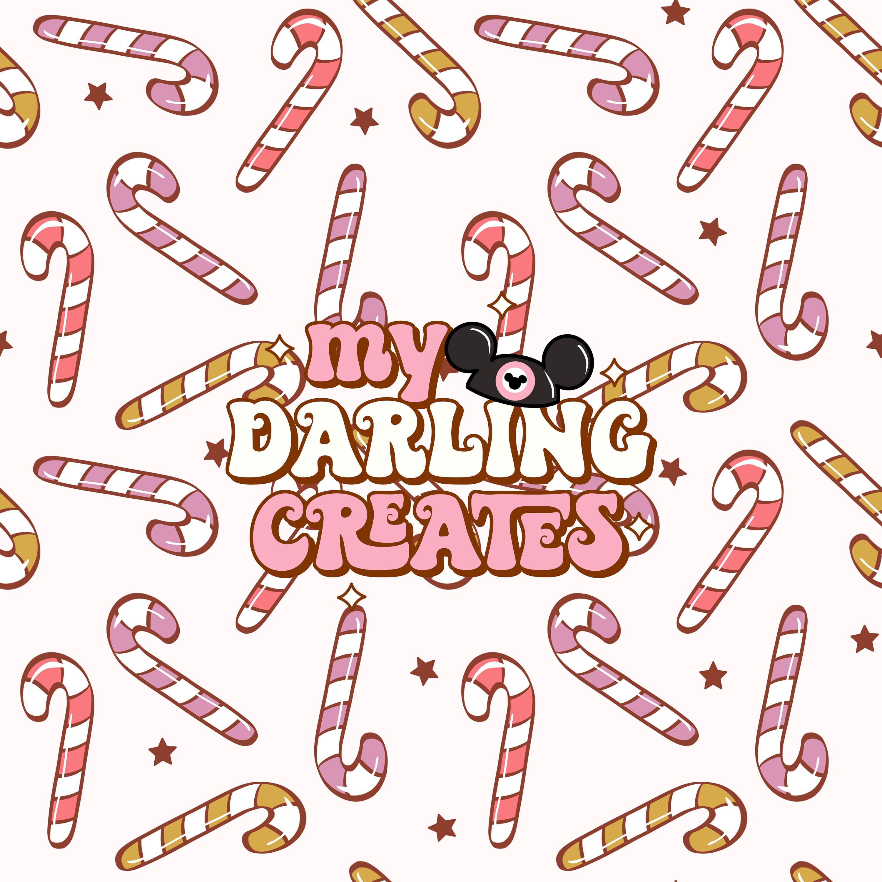 Pink Candy Canes Winter Candy Christmas Seamless File for fabric sublimation | Repeating Pattern