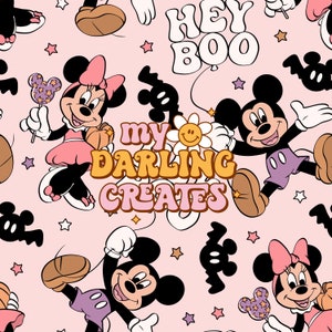Hey Boo Magical Halloween Fall Seamless File for Fabric Sublimation | Repeating Pattern