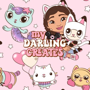 Magical Pink Dollhouse Friends Seamless File for Fabric Sublimation | Repeating Pattern