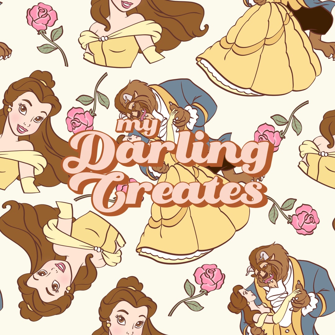 Beauty Princess and Prince Magical Repeating Pattern for Fabric ...