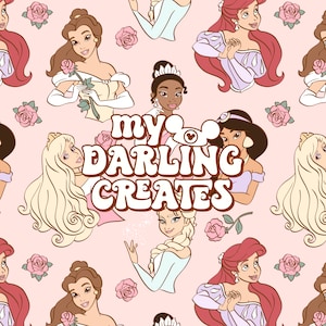 Magical Classic Princesses Pink Seamless File for Fabric Sublimation | Repeating Pattern