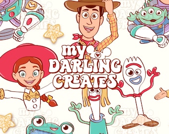 Story Toy Friends Seamless File / Progettazione del parco a tema / Sublimazione del tessuto (download digitale)