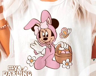PNG Magical Mouse Rabbit Easter Spring PNG for tshirt sublimation dtf