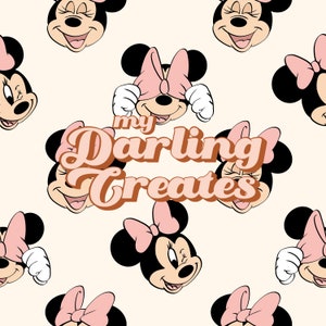 Simple Magical Mini Mouse Cream Seamless File for Fabric Sublimation