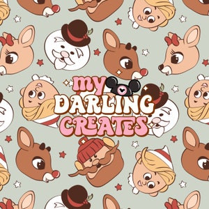 Reindeer and Friends Winter and Christmas Seamless File for Fabric Sublimation | Repeating Pattern