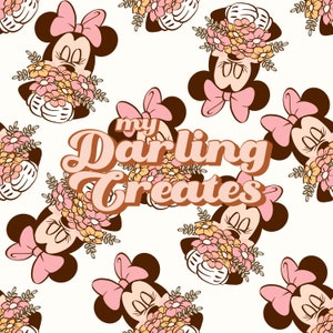Floral Mouse Spring Pattern | Repeating Pattern for Fabric Sublimation | Seamless File
