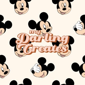 Simple Magical Mouse in Cream Seamless File for Fabric Sublimation
