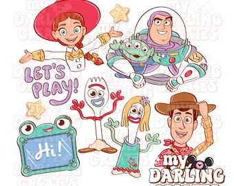 PNG / Download digitale / Story Toy Friends / Design del parco a tema PNG per la sublimazione di magliette