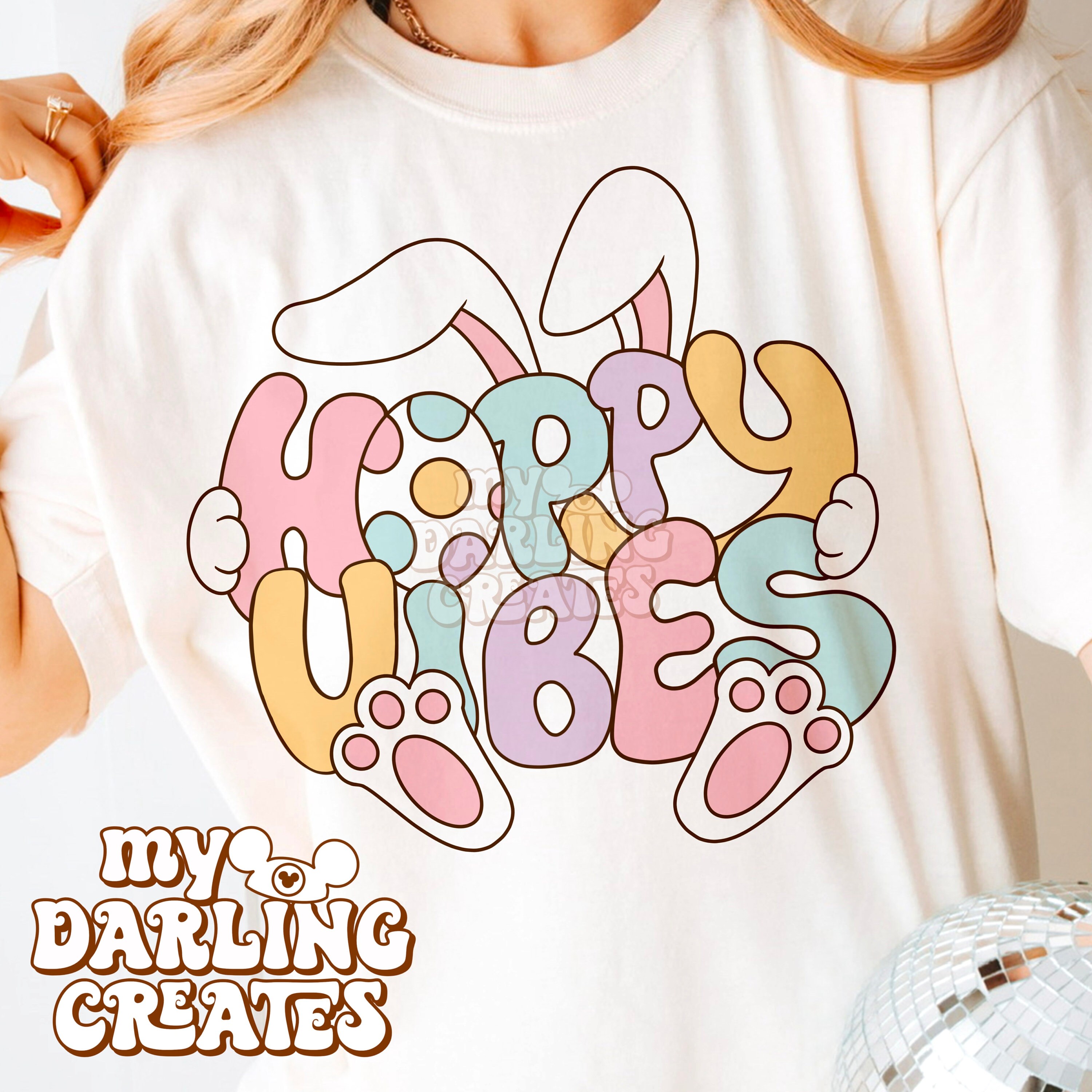 PNG Hoppy Vibes Rabbit Easter Spring PNG for Tshirt Sublimation Dtf - Etsy