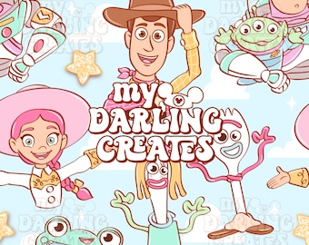 Story Toy Friends Seamless File / Progettazione del parco a tema / Sublimazione del tessuto (download digitale)