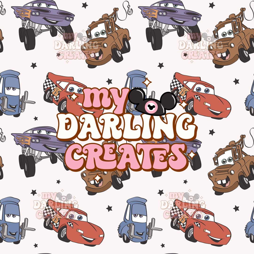 Disney Cars Seem Less Pattern Magical Cars Seamless File for Fabric Sublimation | Repeating Pattern ...