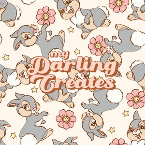 Spring Some Bunny Pastel Flowers Rabbit Pattern Seamless Repeat Pattern for Fabric Sublimation | Seamless File