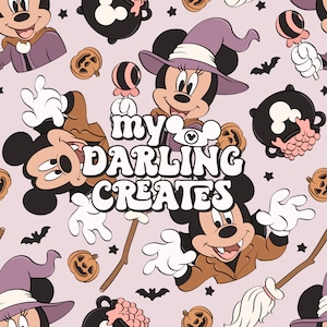Magical Mouse and friends Halloween seamless file for fabric sublimation | repeating pattern