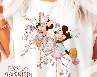 PNG Magical Pastel Carrousel Ride Mouse PNG for tshirt sublimation dtf