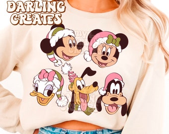 PNG Magical Mouse and Friends Boho Pink Christmas and Winter png for tshirt Sublimation | tshirt Design