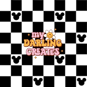 Black and White Classic Mouse Check Seamless File for Fabric Sublimation | Repeating Pattern