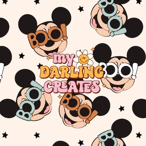 Boo Mouse Sunglasses Magical Halloween Seamless File for fabric sublimation | Repeating Pattern
