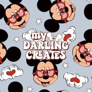 Magical Valentines Mouse Seamless File for Fabric Sublimation | Repeating Pattern