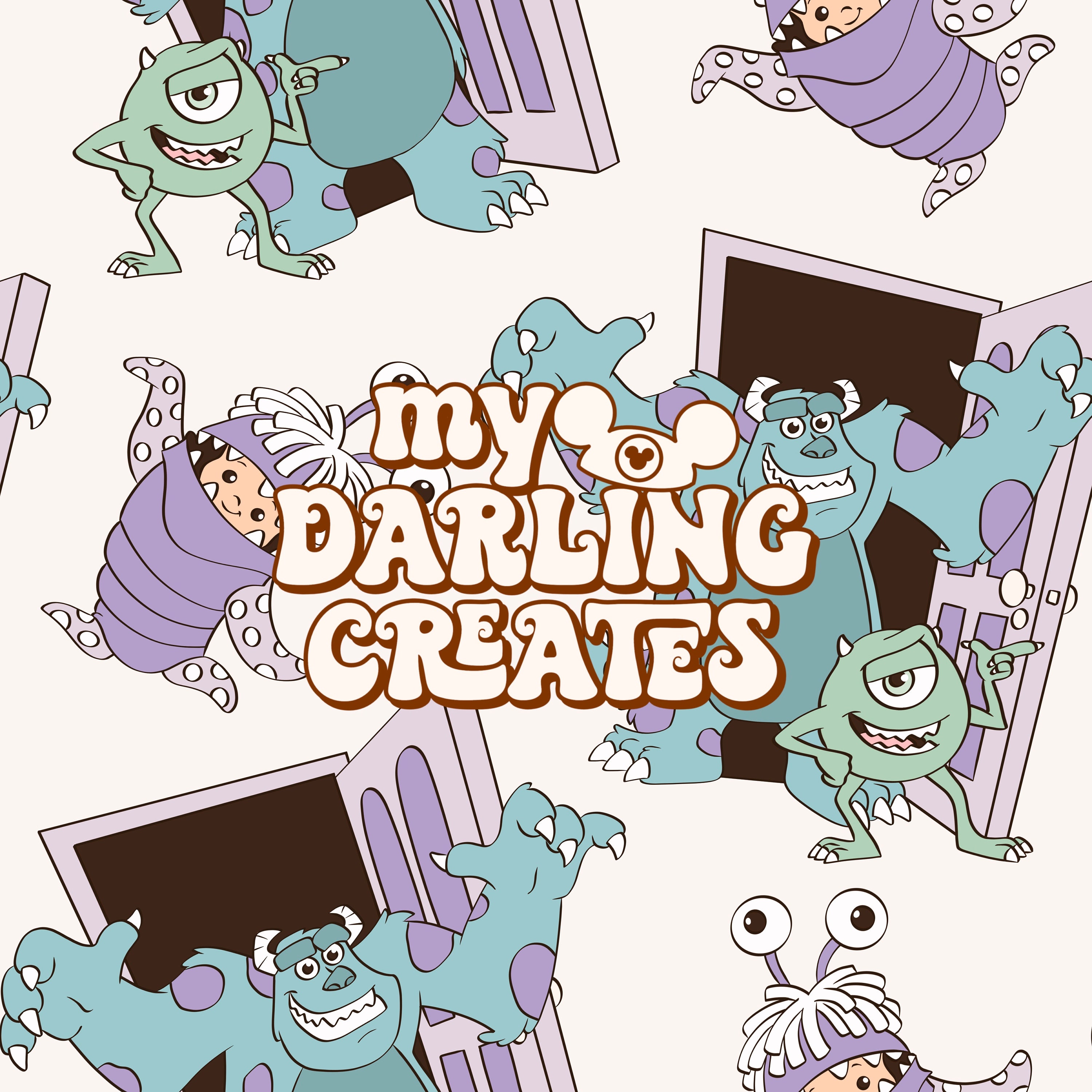 Magical Closet Monsters Repeating Pattern for Fabric Sublimation | Seamless File