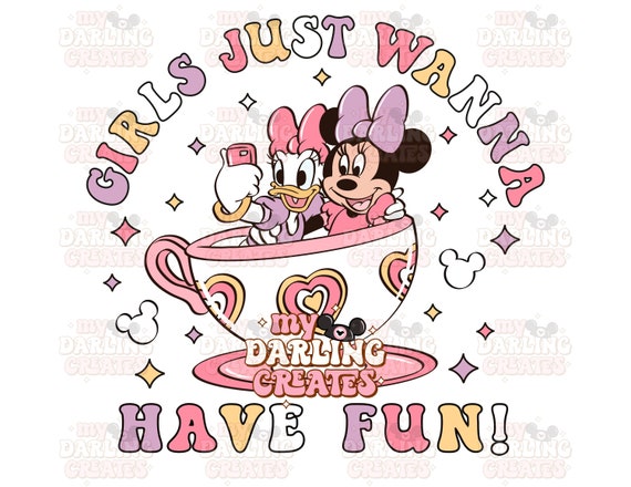 PNG Girls just wanna have fun magical friends in teacups PNG for tshirt sublimation