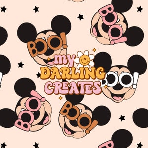 Boo Mouse Sunglasses Magical Halloween Seamless File for fabric sublimation | Repeating Pattern