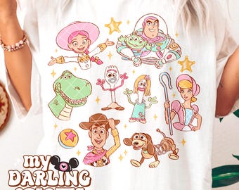 PNG / Download digitale / Girly Pastel Story Toy Friends / Design del parco a tema PNG per sublimazione di magliette