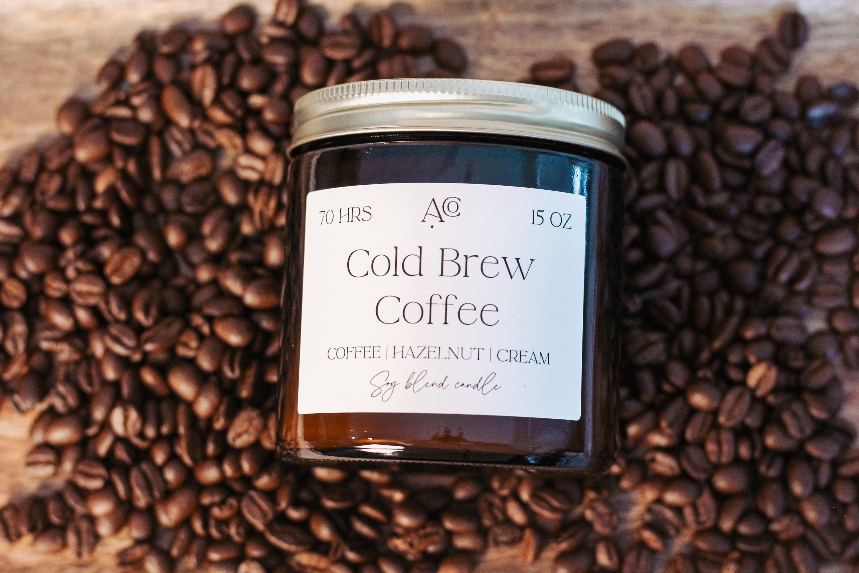 Cold Brew Coffee - 15 oz double wick soy blend wax candle, coffee scented candle, coffee lovers gift, espresso candle, energizing fragrance