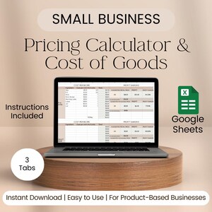 Cost of Goods & Product Pricing Calculator, Cost of Recipe Calculator, COGS Spreadsheet, Profit Calculator, Handmade Products Pricing Guide
