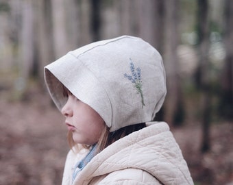 Hand embroidered hat for baby and child/handmade sun hat for baby and child, gift, vintage, boho