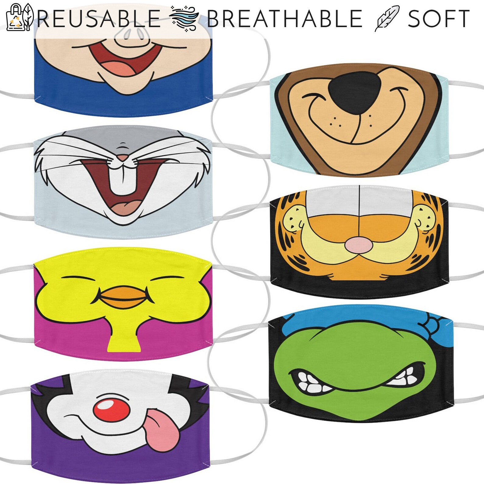 Vintage Cartoon Reusable Face Mask Cartoon face mask for Etsy