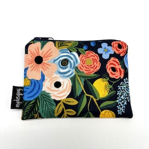billetera pequeña hecha a mano * billetera de algodón * billetera con estampado de flores * billetera vegana
