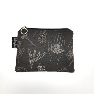 kleine handgemachte Geldbörse * Geldbeutel aus Baumwolle * Portmonee mit Blumen Print * Portemonnaie vegan