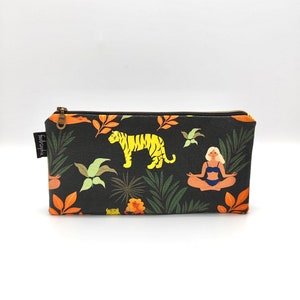 astuccio piccolo fatto a mano * astuccio in cotone * borse con motivo tigre e donne * astuccio * borsa per cosmetici