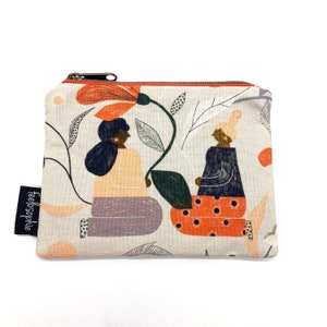 monedero pequeño hecho a mano * monedero de algodón * monedero con estampado floral * monedero vegano
