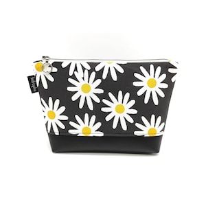 Piccola borsa da toilette fatta a mano * Borsa da toilette in cotone e similpelle * Borsa da toilette con stampa floreale * Grande astuccio
