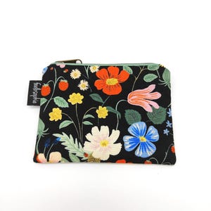 pequeña cartera hecha a mano * cartera de algodón * cartera con estampado de flores * cartera vegana * bolso pequeño con flores