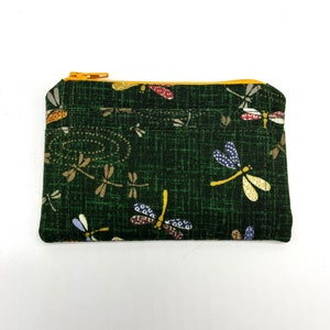 Borsa piccola fatta a mano * portafoglio * portafoglio * portafoglio in cotone * 2 fessure per carte * libellule borsa