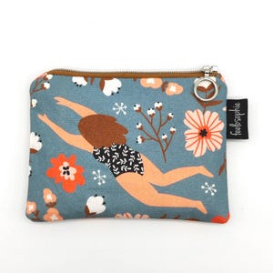 petit portefeuille fait main * portefeuille en coton * portefeuille avec fleurs et imprimé femme * portefeuille vegan * petit sac