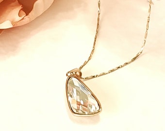 Swarovski Crystal Necklace | Rose Gold Necklace | White Crystal Necklace | Sterling Silver Necklace | Swarovski Necklace | Crystal Necklace