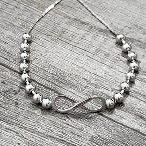 Silver Infinity Bracelet | Sterling Silver Bracelet | Silver Bracelet | Silver Bead Bracelet | Bolo Bracelet | Infinity Bracelet