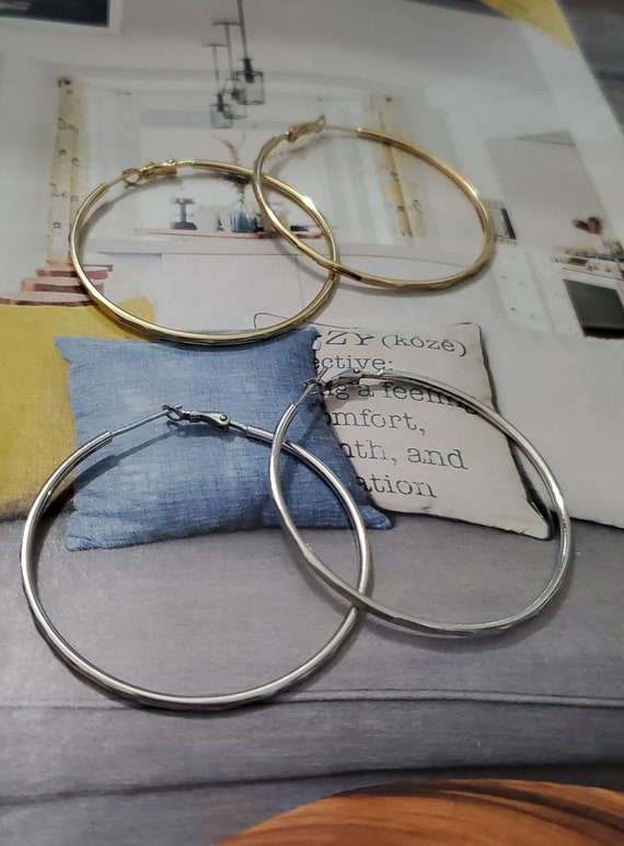 Hoop Earrings | Gold Hoop Earrings | Silver Hoop Earrings | Silver Earrings View 4