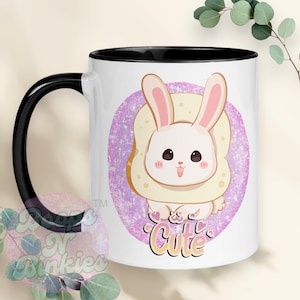 Adorable Bunny Loaf Slice Mug,  Cute Rabbit Coffee Cup for Animal Lovers, Bunny lovers coffee mug